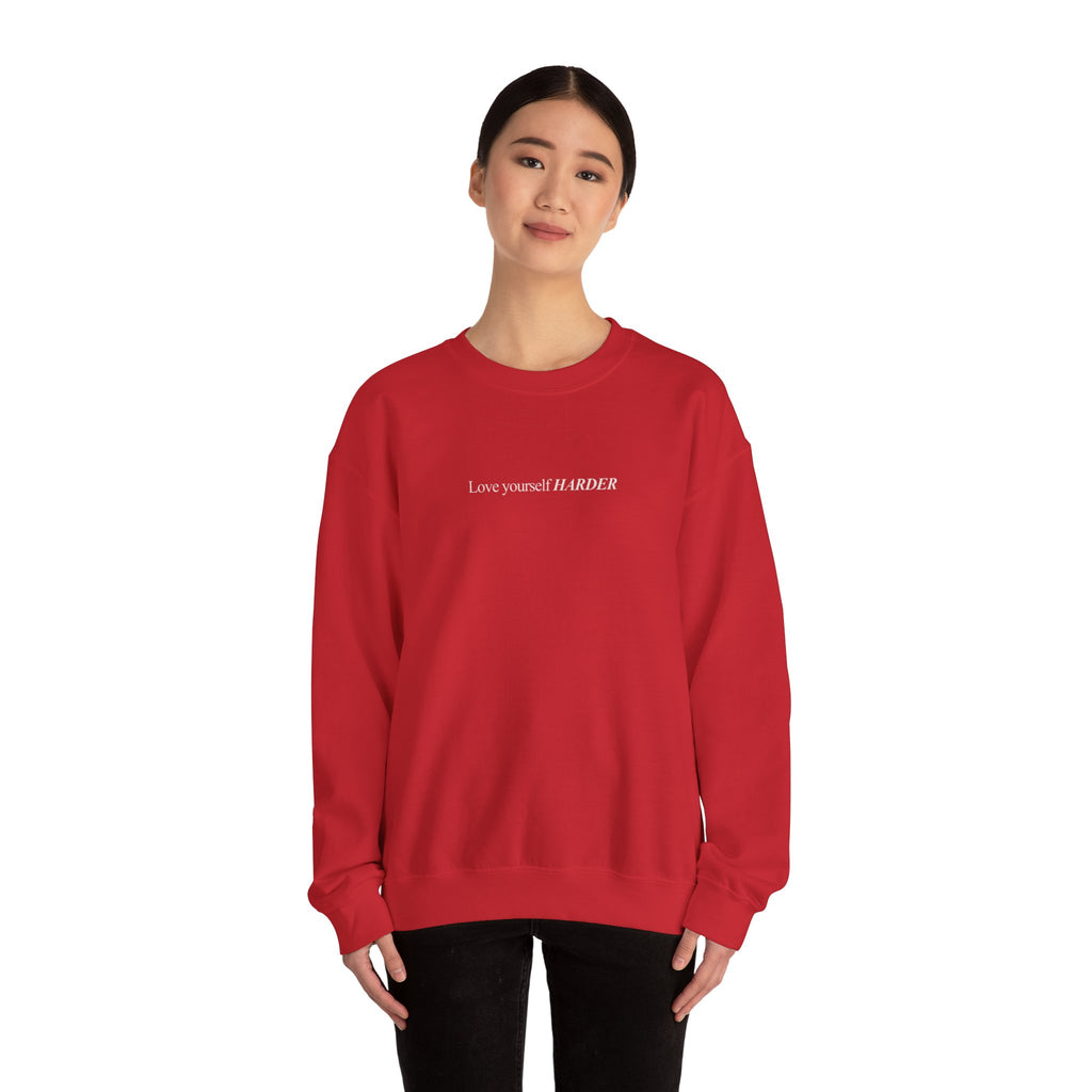 Love Yourself Harder Crewneck Sweatshirt — Self-Love Graphic Sweatshirt