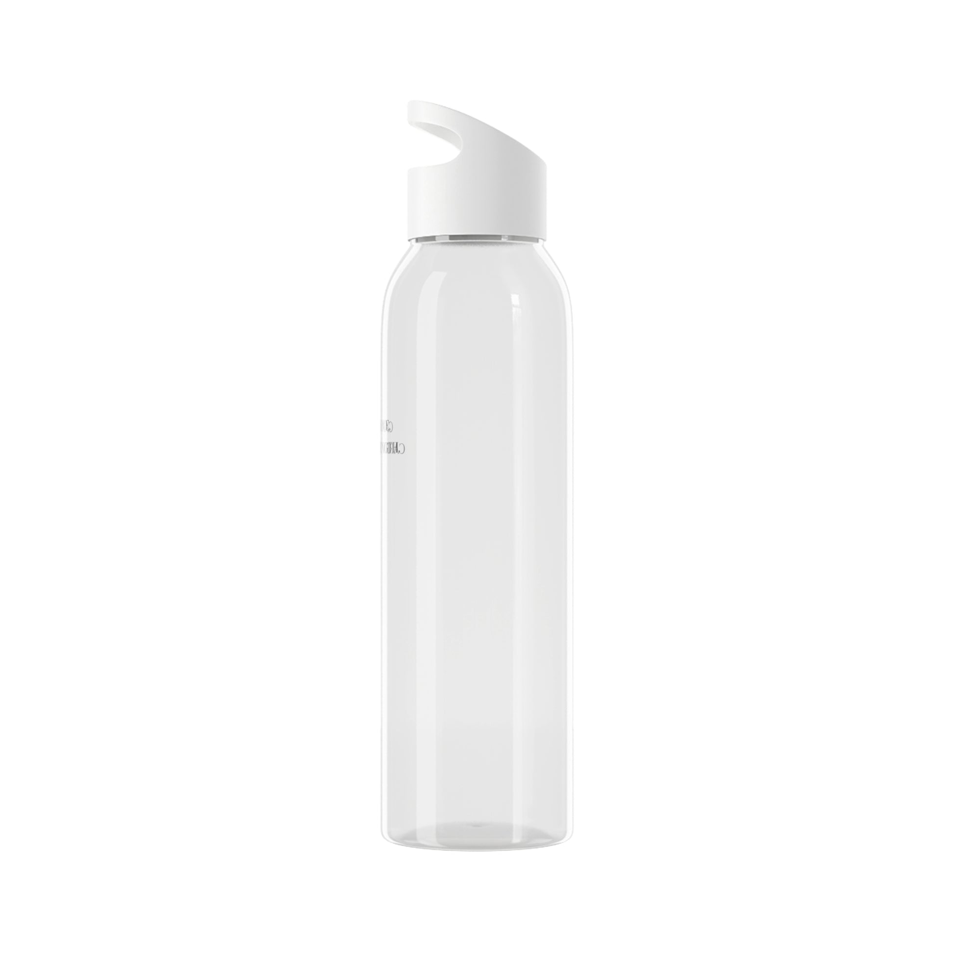 Sky Water Bottle — Clear Inspirational Bottle with “Carry Love. Carry Strength.” Text